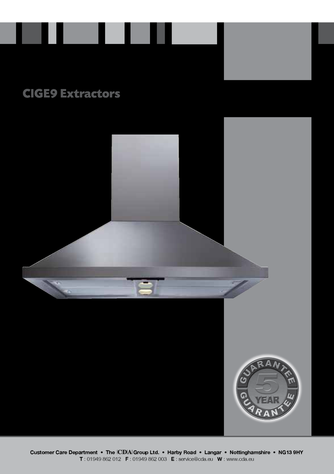 CDA manual CIGE9 Extractors, Manual for Installation, Use and Maintenance 