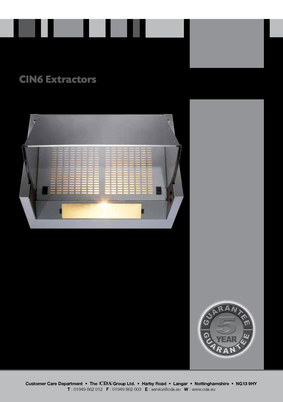 CDA manual CIN6 Extractors, Manual for Installation, Use and Maintenance 