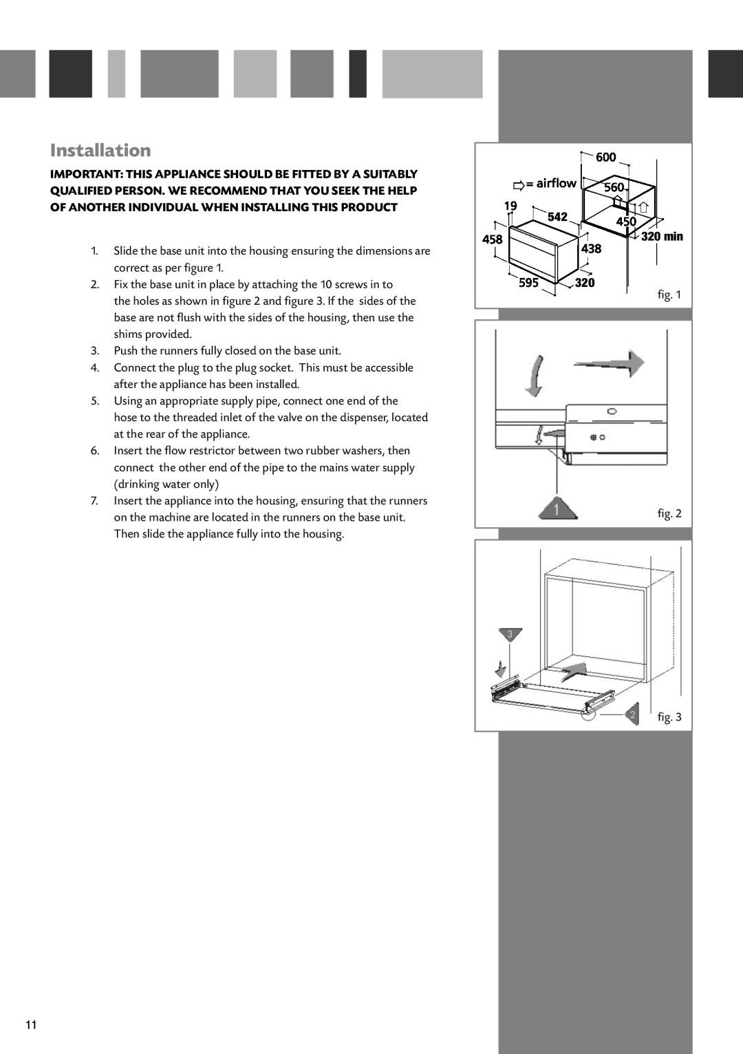 CDA CVC4SS manual Installation, 542 320 min 