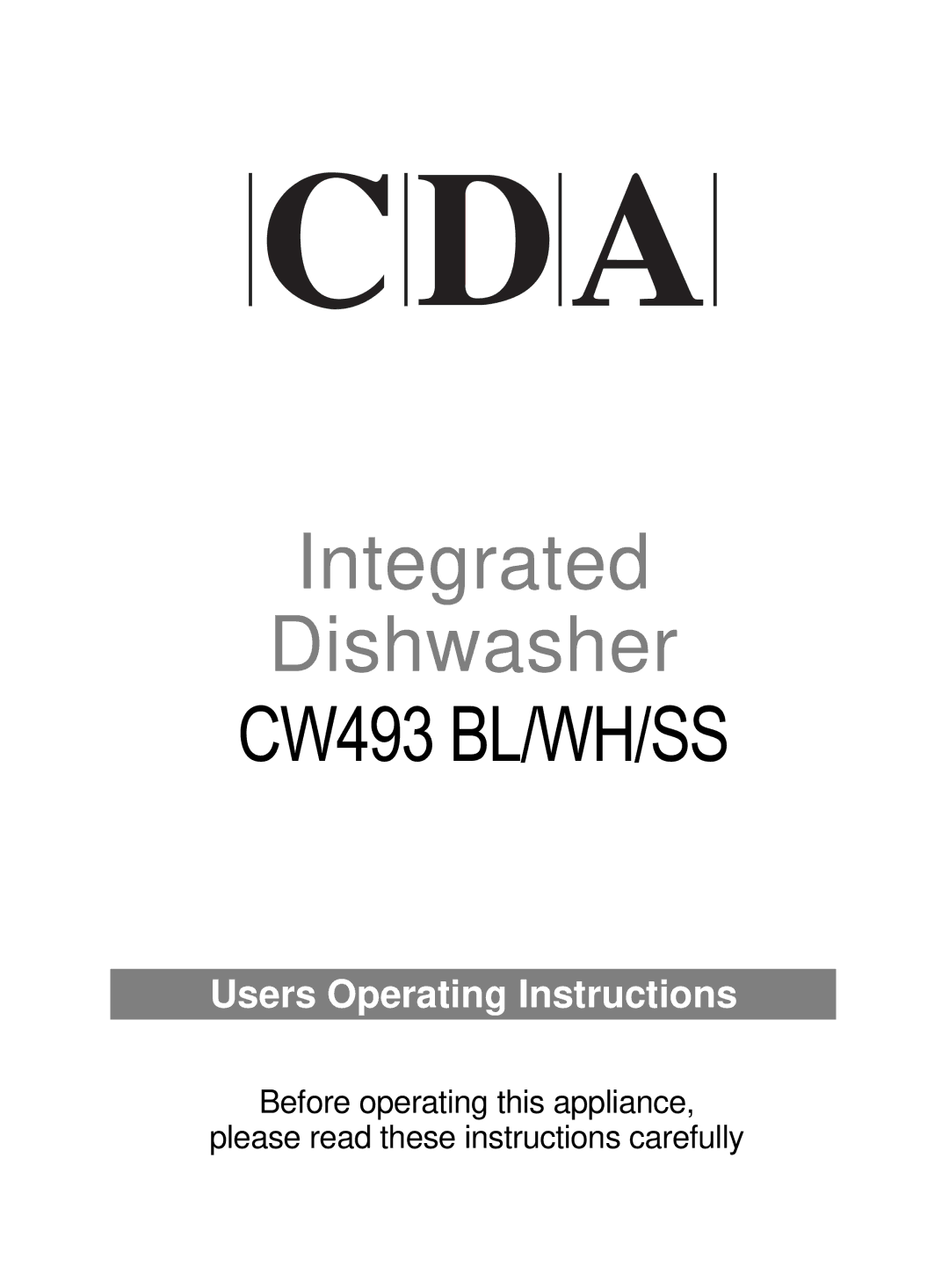 CDA CW493 BL/WH/SS manual 