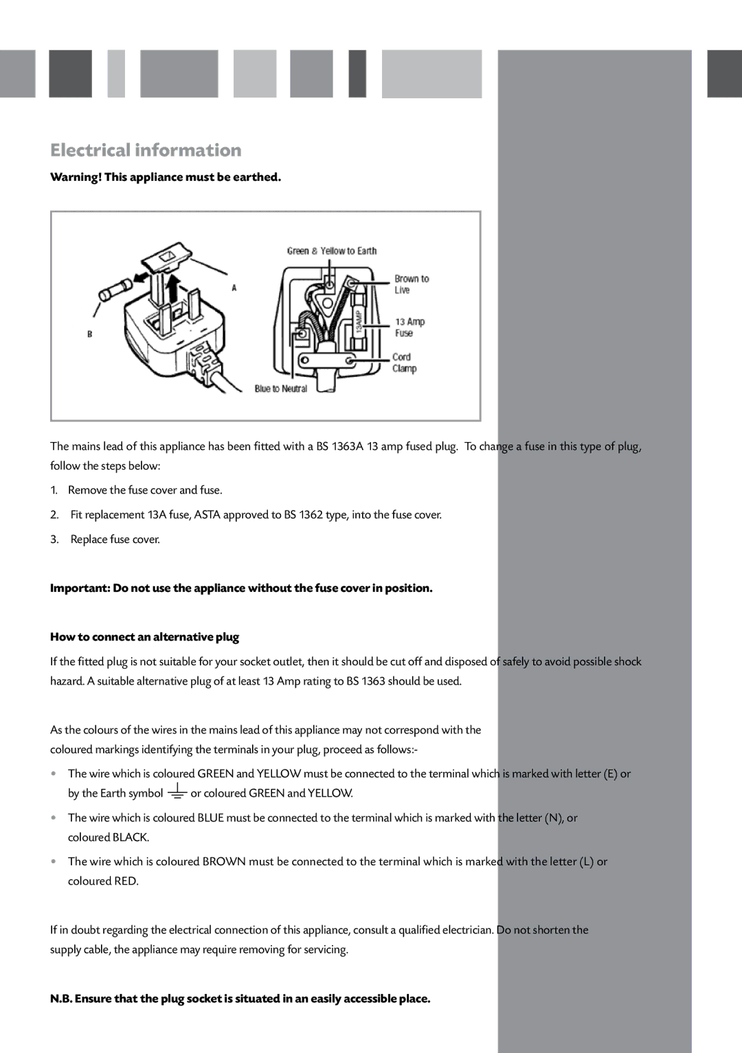 CDA CW897 manual Electrical information 