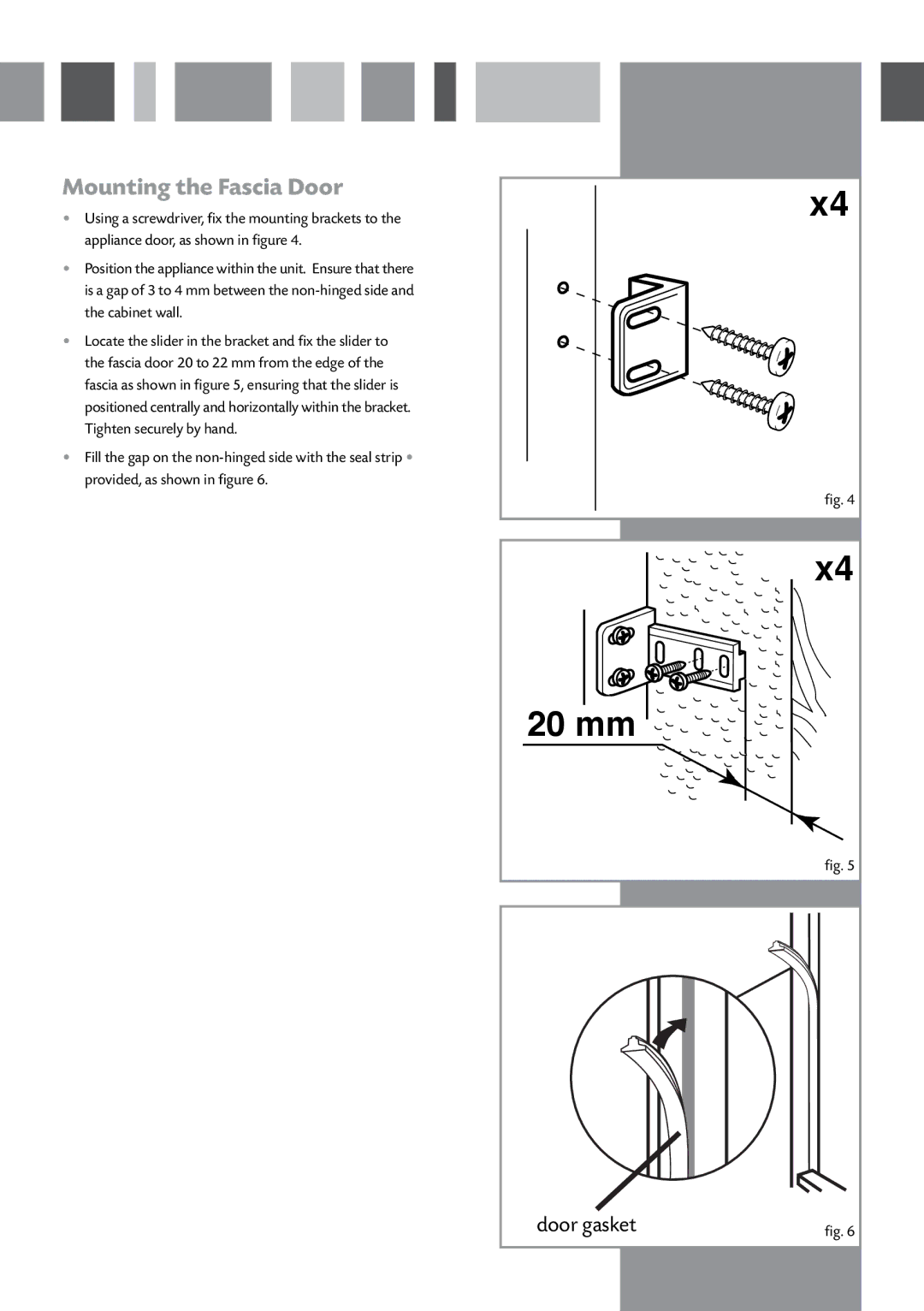 CDA CW897 manual 20 mm, Mounting the Fascia Door 