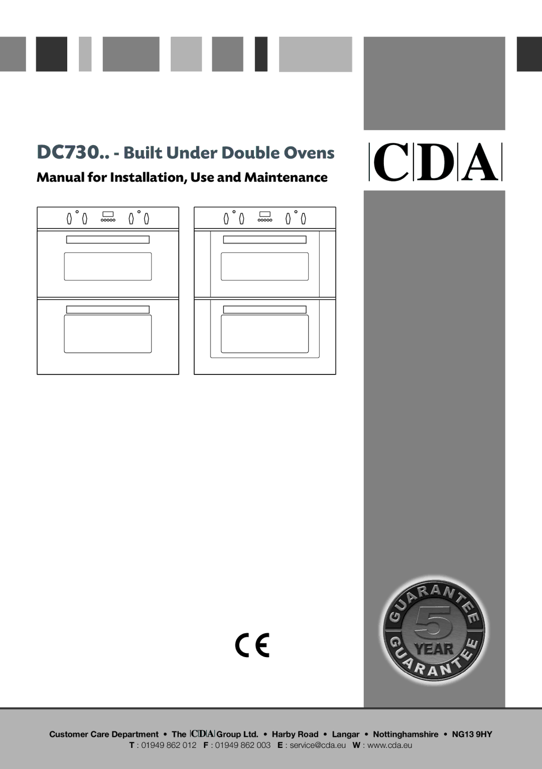 CDA manual DC730.. Built Under Double Ovens 