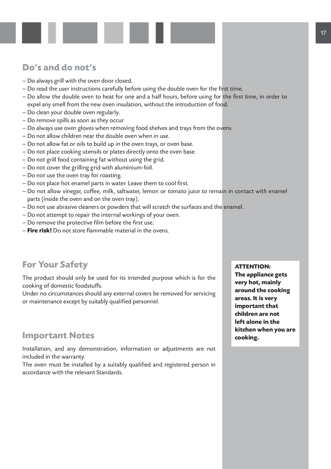 CDA DC730 manual Do’s and do not’s, For Your Safety, Important Notes 