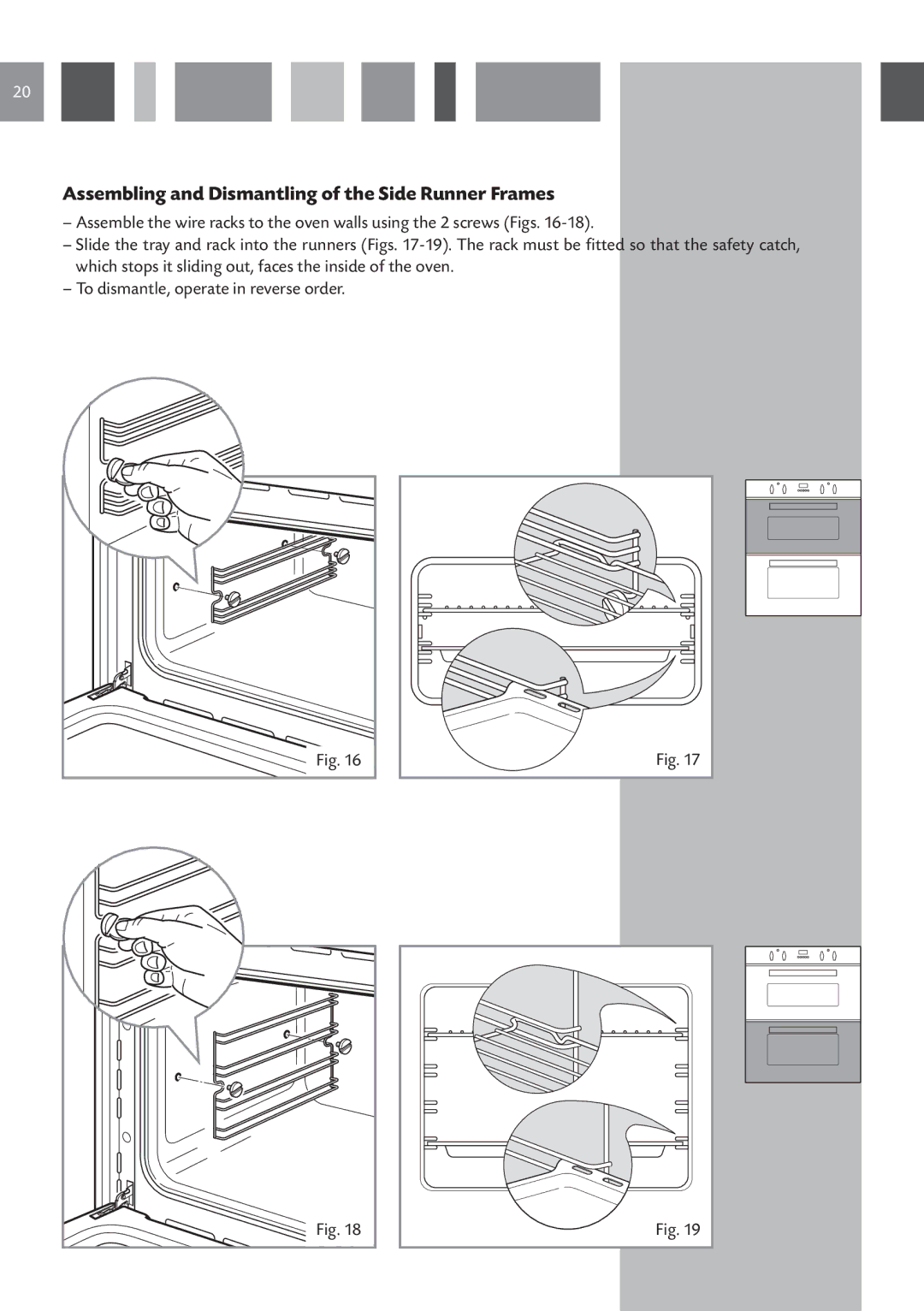 CDA DC730 manual Assembling and Dismantling of the Side Runner Frames 