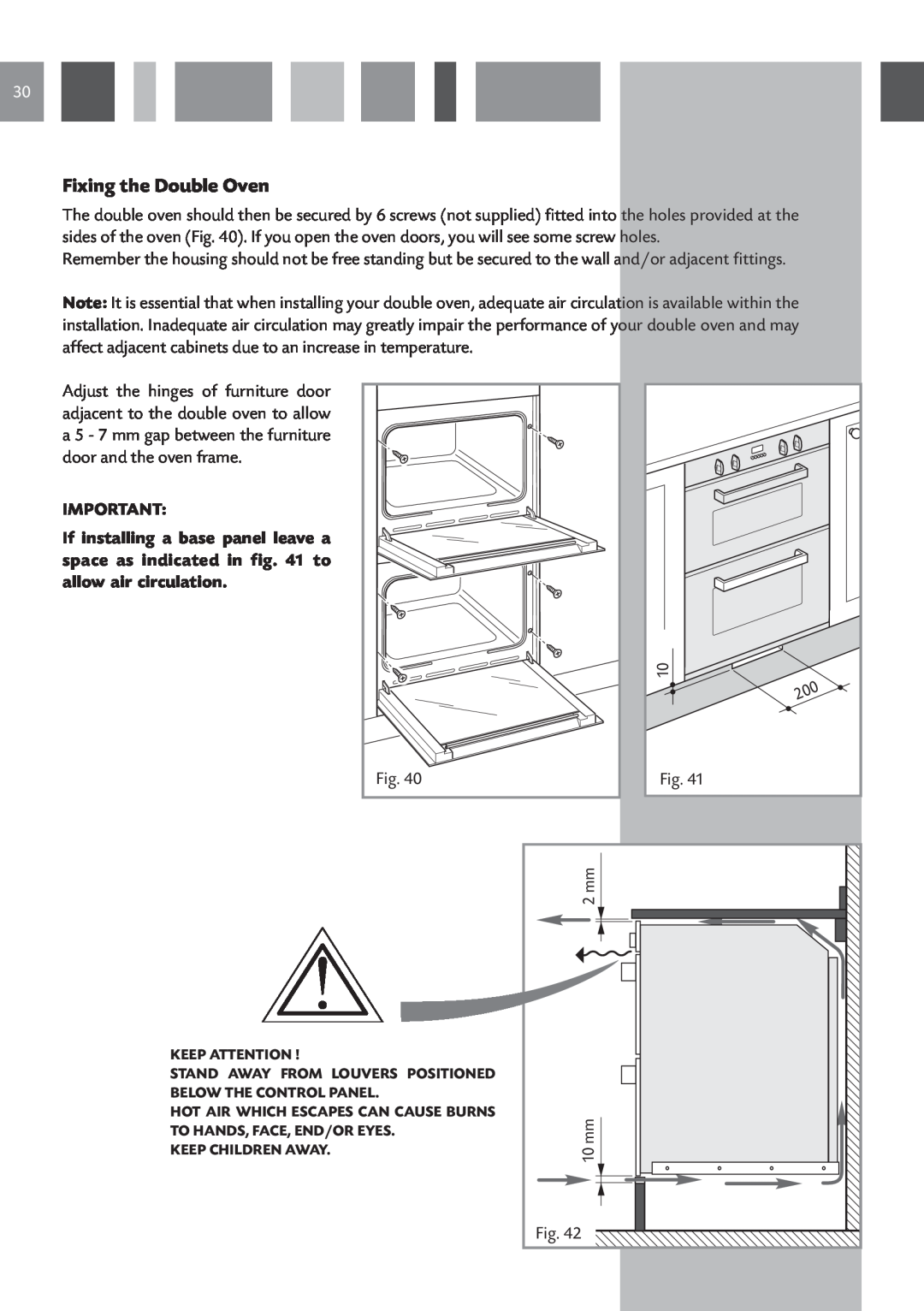 CDA DC730 manual Fixing the Double Oven 