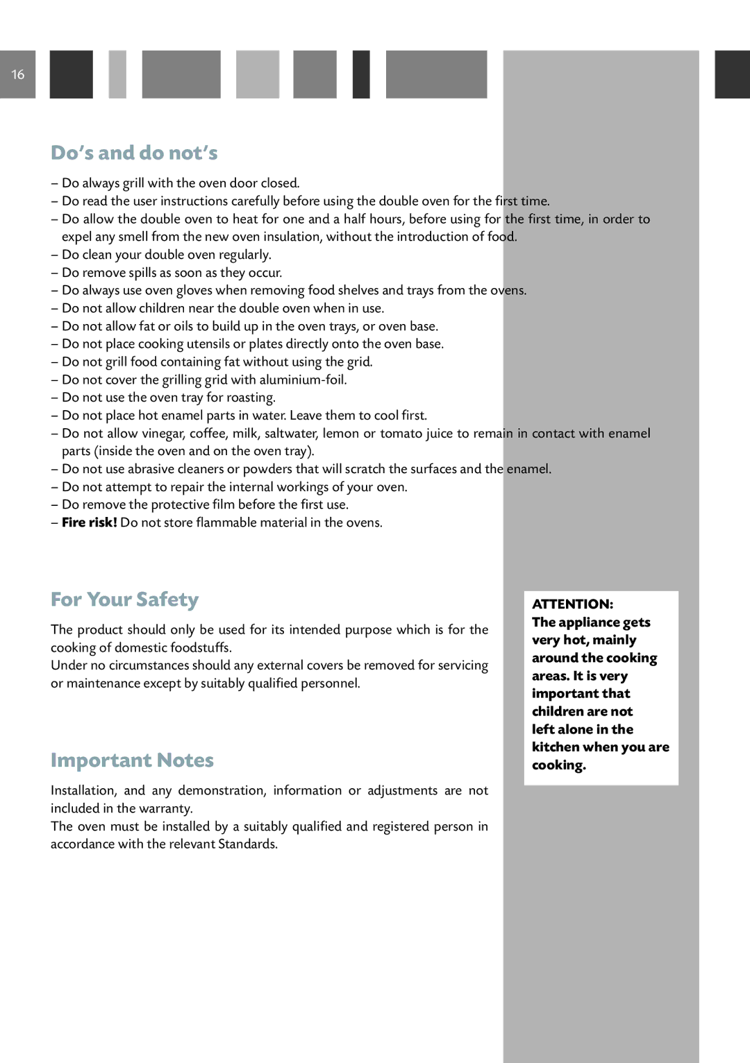 CDA DC930 manual Do’s and do not’s, For Your Safety, Important Notes 