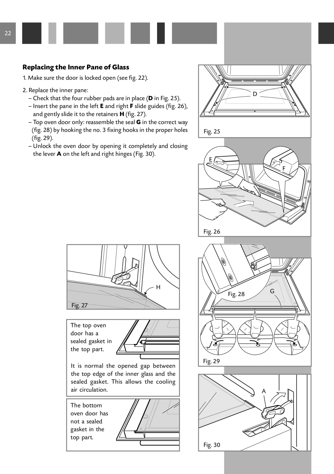 CDA DC930 manual Replacing the Inner Pane of Glass 