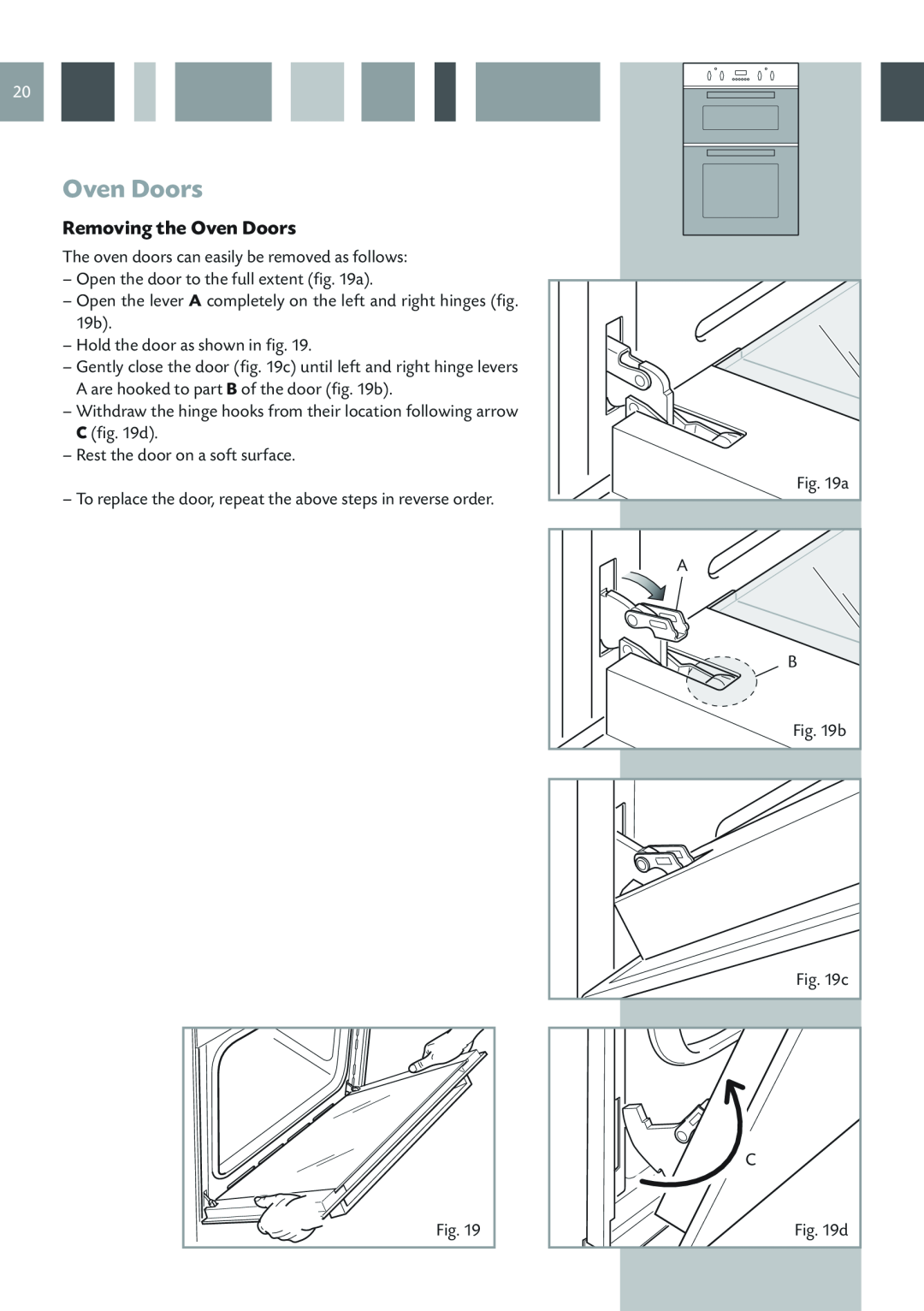 CDA DC930 manual Removing the Oven Doors 