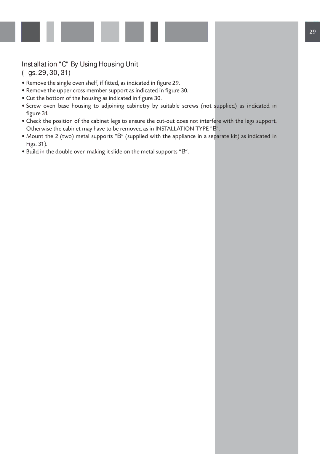 CDA DV 710 manual Installation C By Using Housing Unit figs , 30 