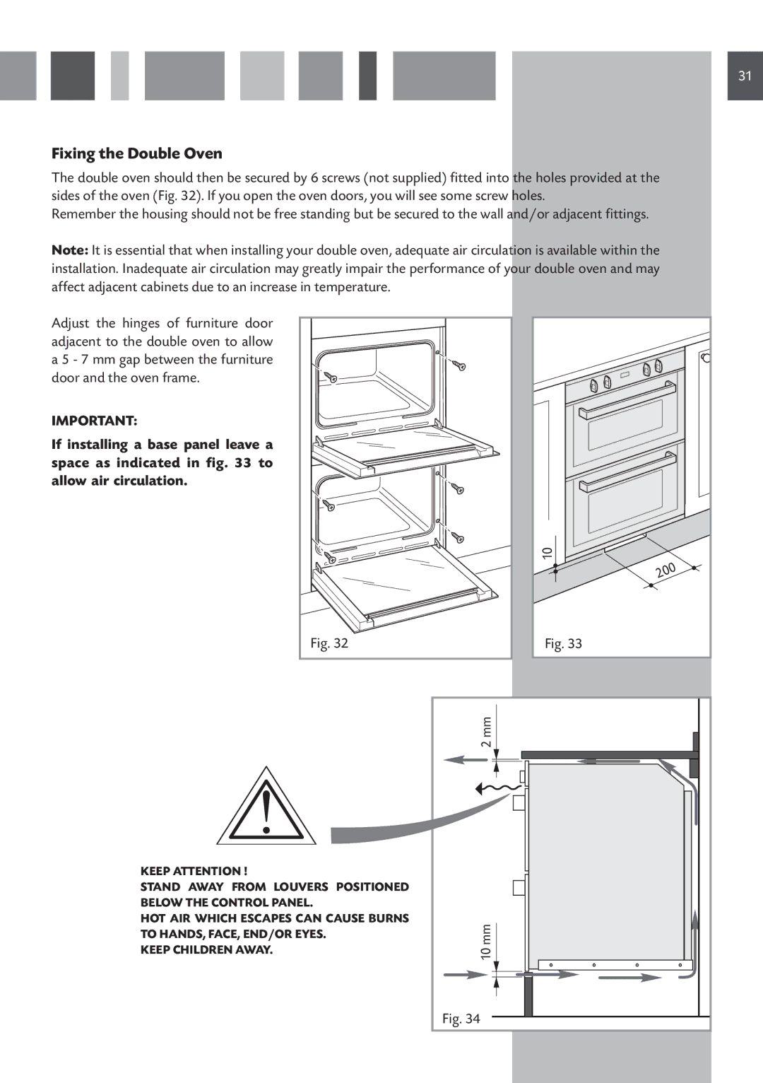 CDA DV 710 manual Fixing the Double Oven 