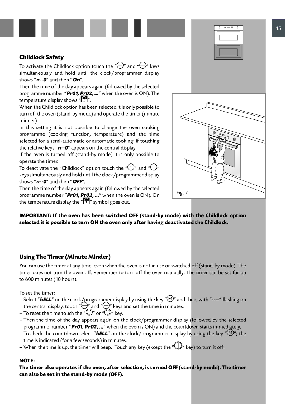 CDA DV 770 manual Childlock Safety, Using The Timer Minute Minder 