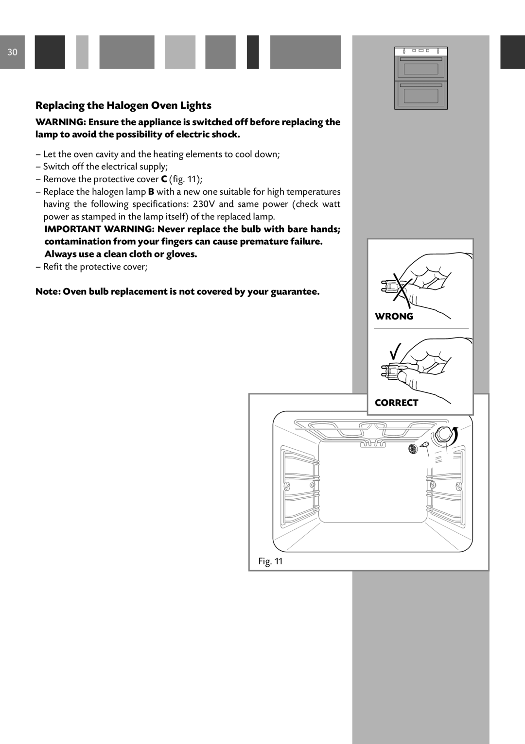 CDA DV 770 manual Replacing the Halogen Oven Lights 