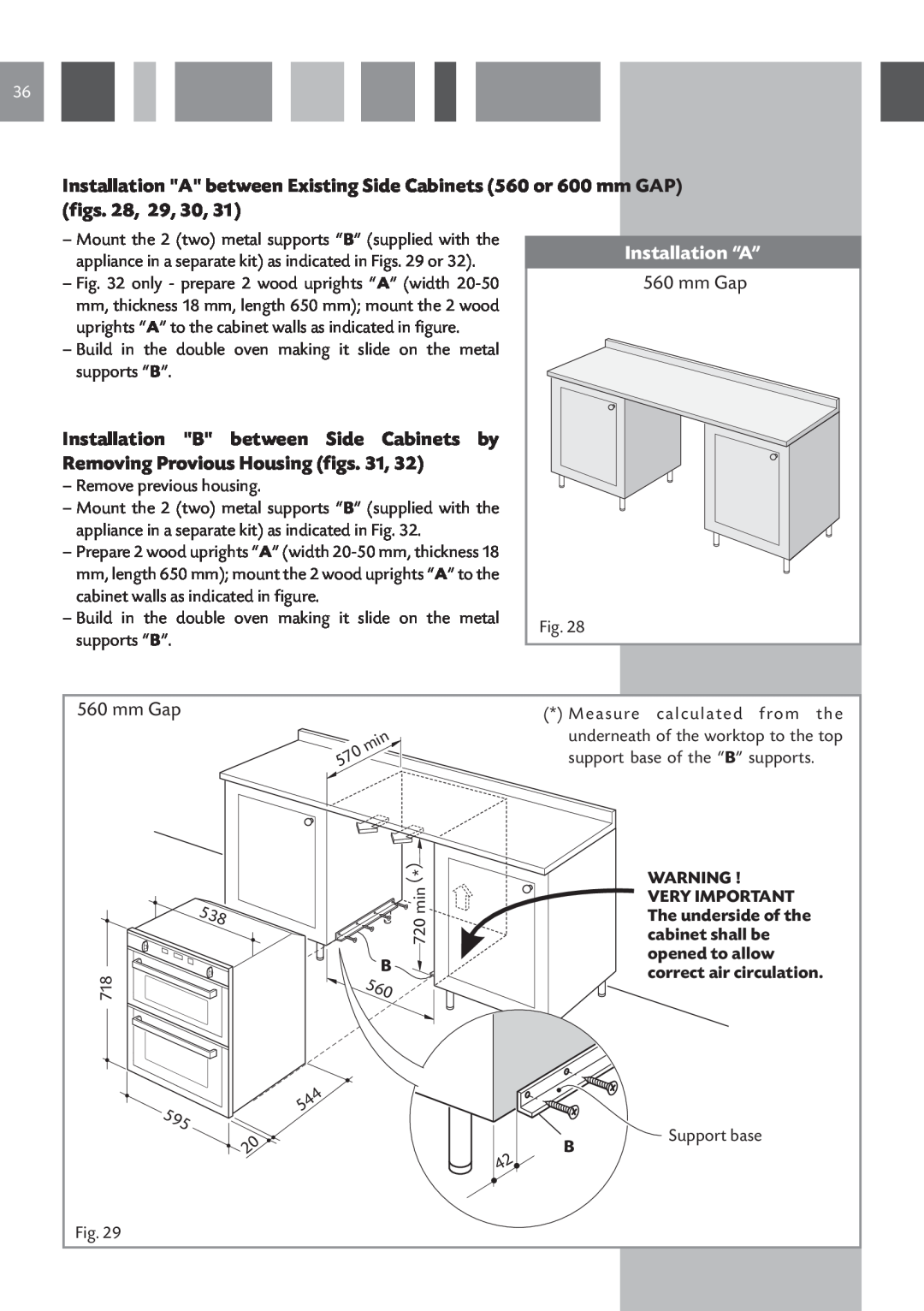 CDA DV 770 manual Installation “A”, mm Gap 