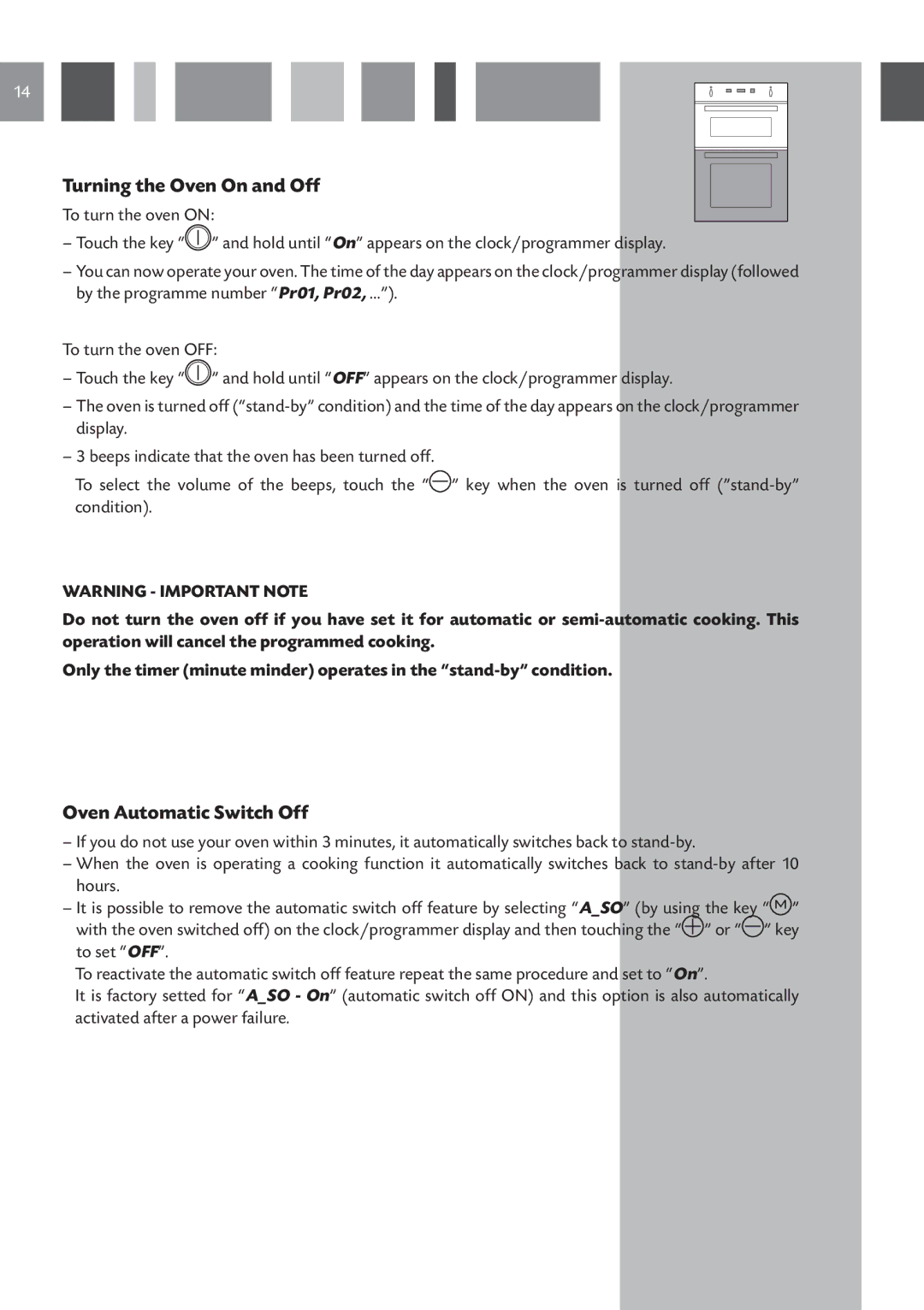 CDA 9Z6, DV 990, 9Q6 manual Turning the Oven On and Off, Oven Automatic Switch Off 