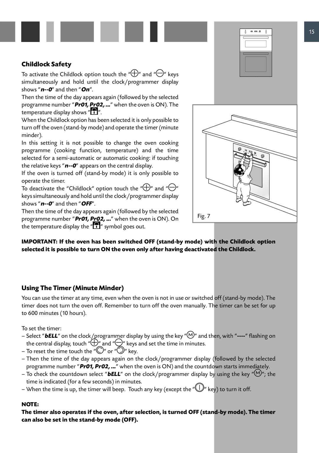 CDA DV 990, 9Q6, 9Z6 manual Childlock Safety, Using The Timer Minute Minder 