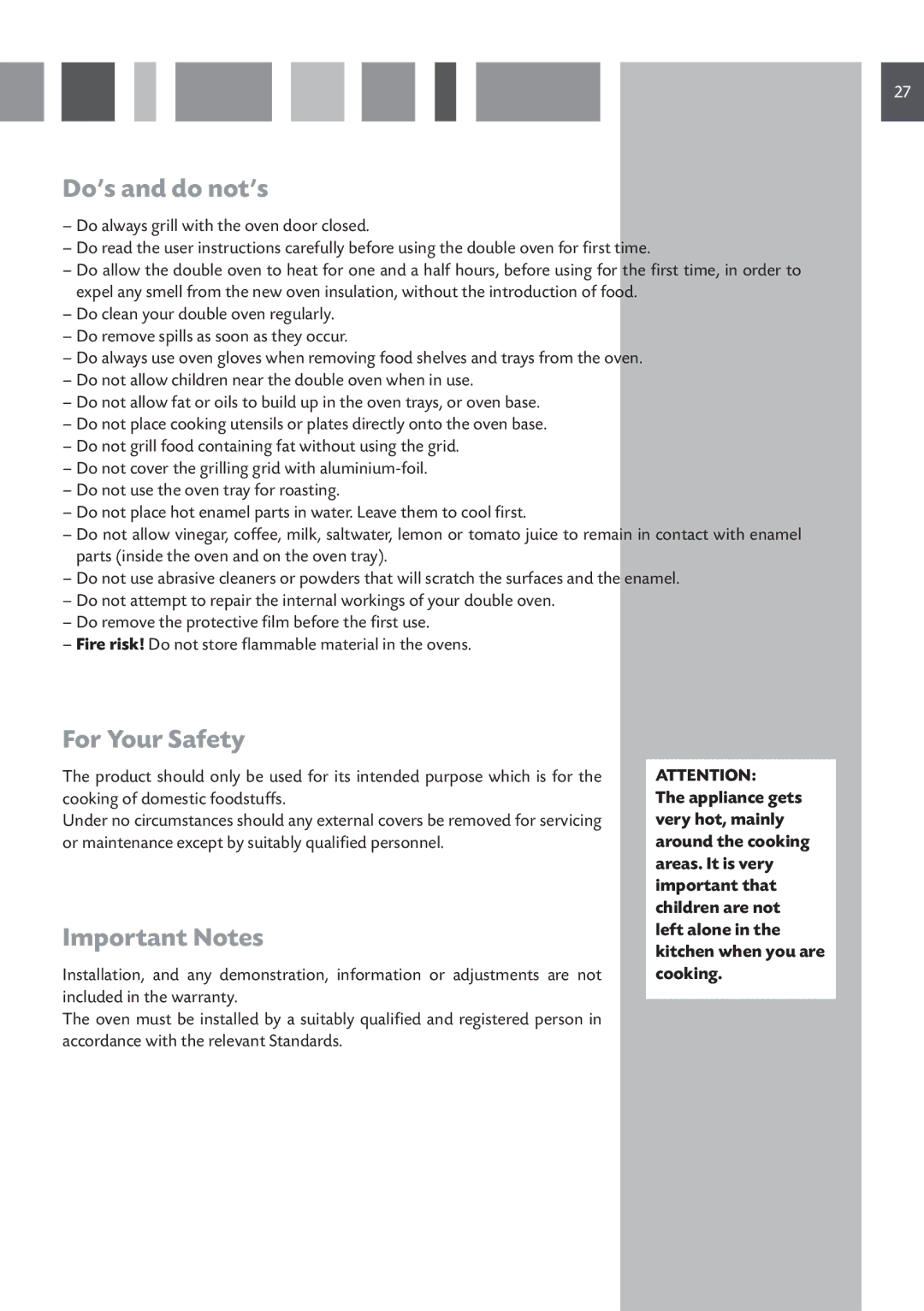 CDA DV 990, 9Q6, 9Z6 manual Do’s and do not’s, For Your Safety, Important Notes 