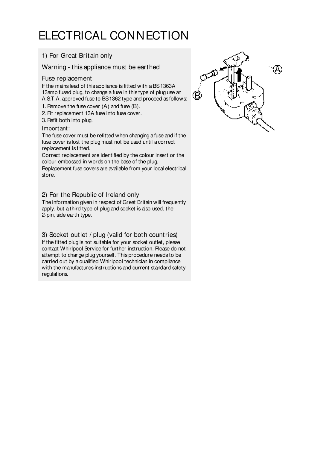 CDA FW380 manual For Great Britain only Fuse replacement 