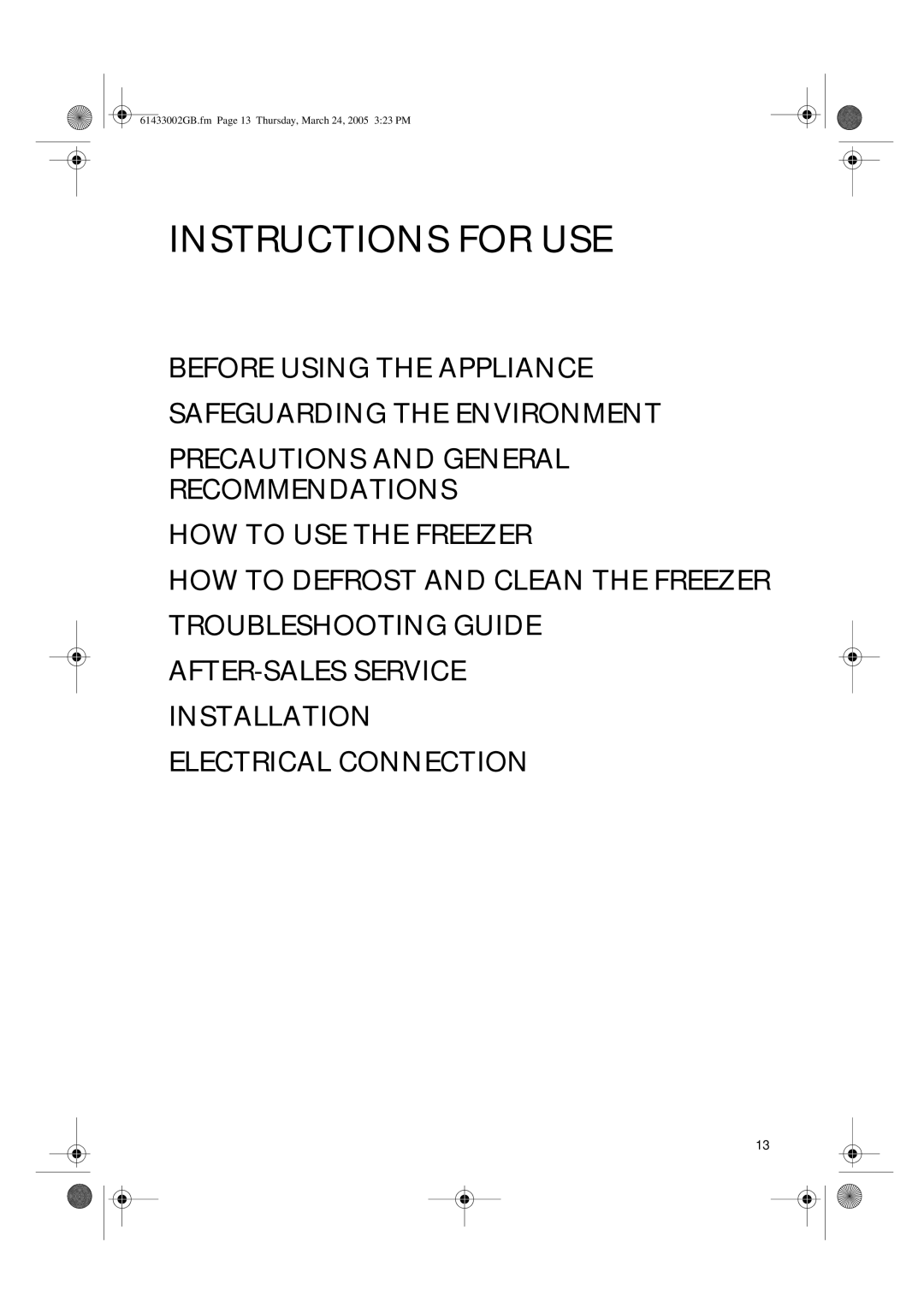 CDA FW480 manual Instructions for USE 