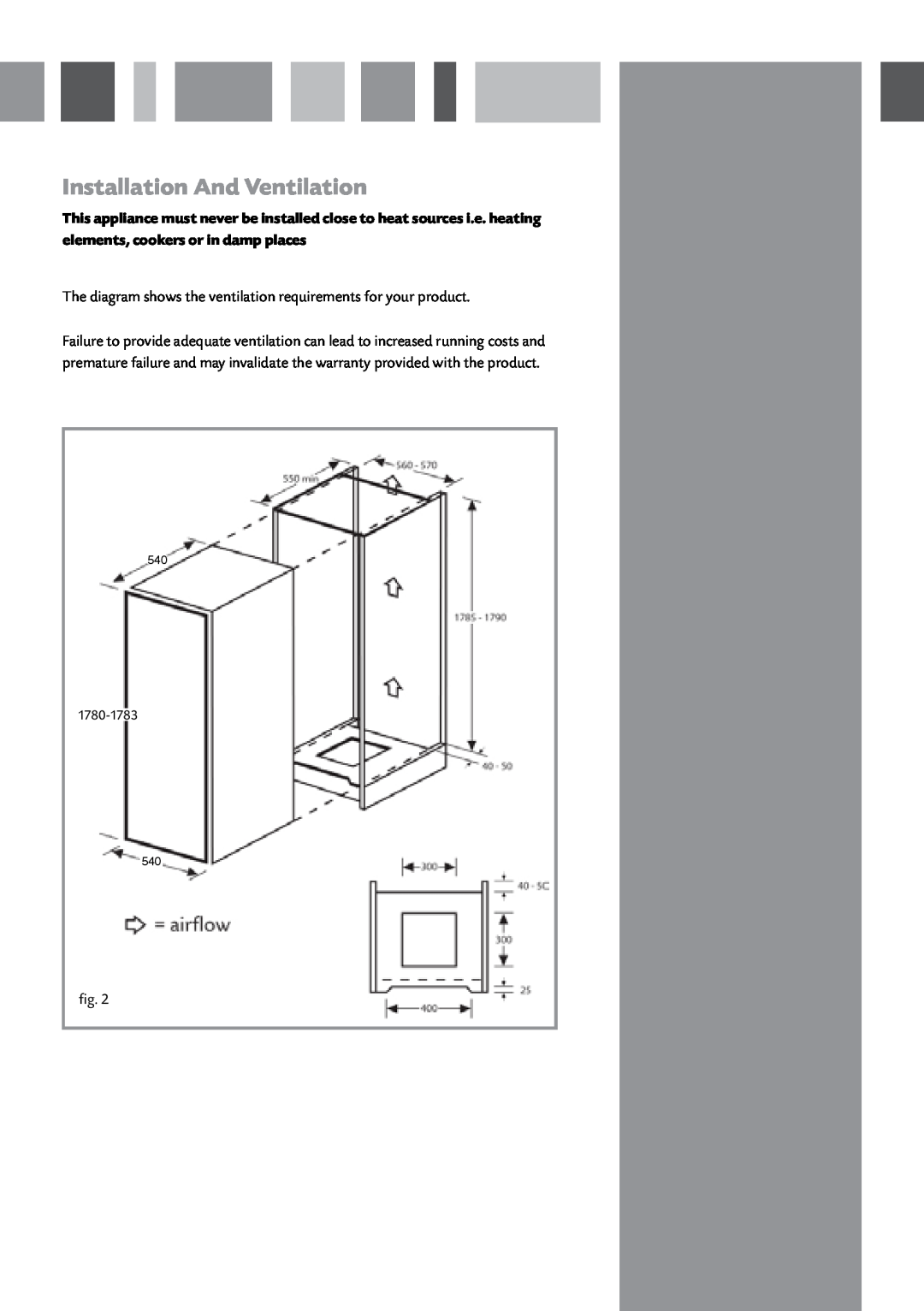 CDA FW820 manual Installation And Ventilation, 1780-1783, fig 
