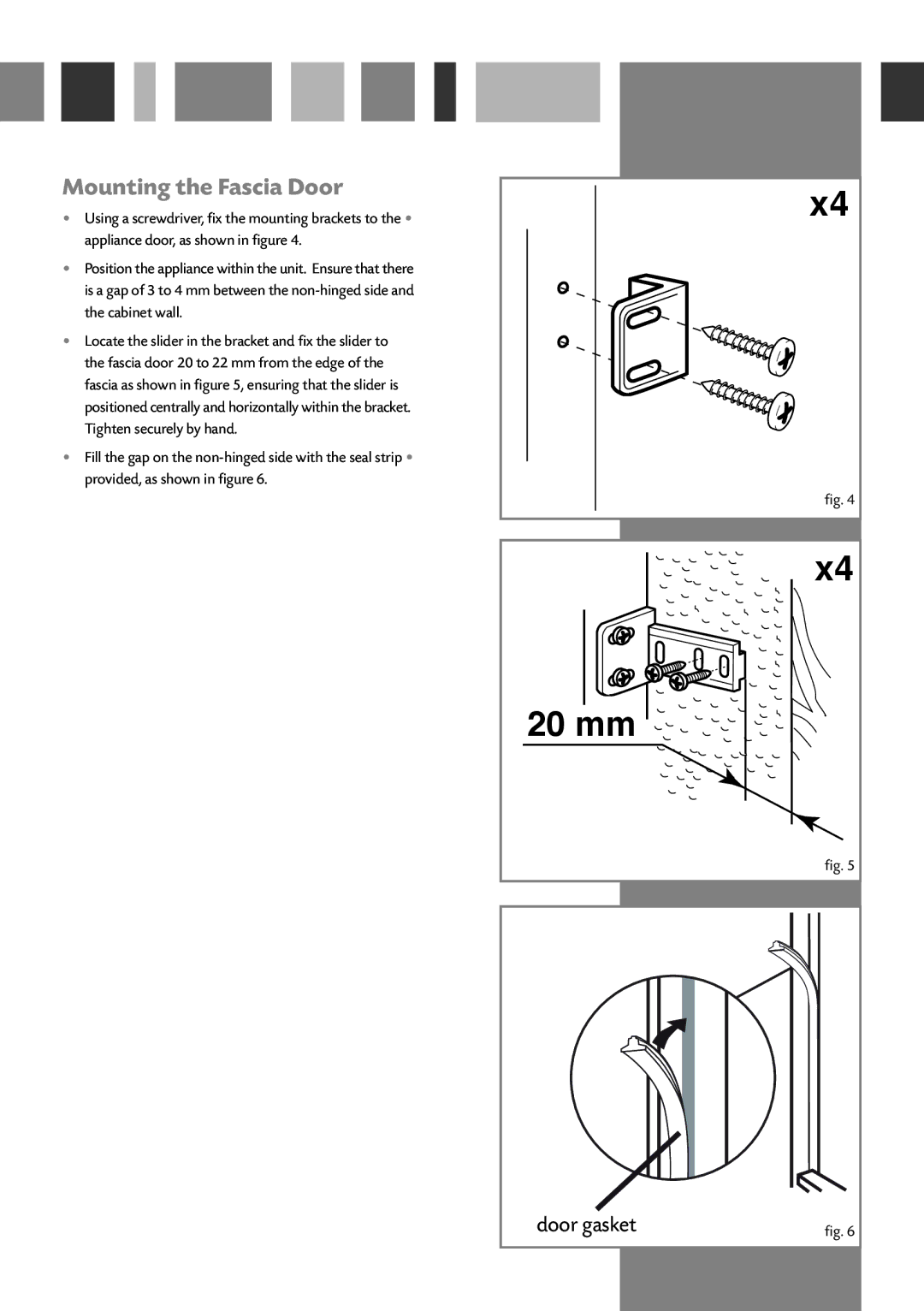 CDA FW880 manual 20 mm, Mounting the Fascia Door 