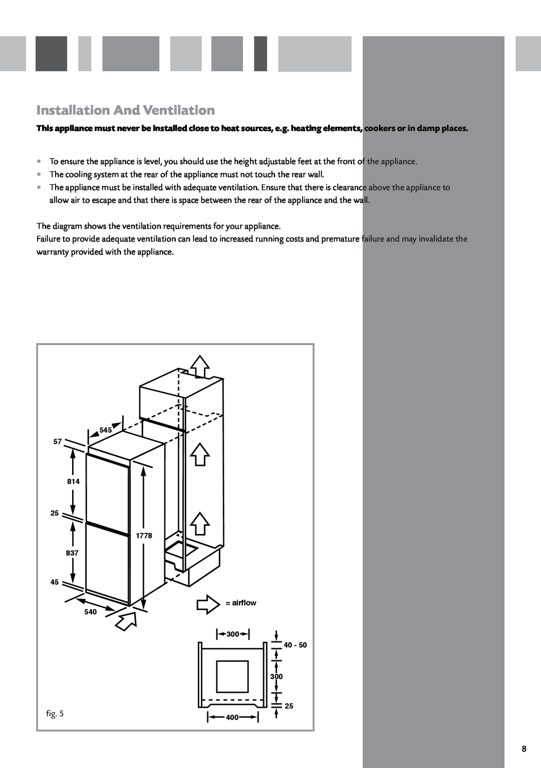 CDA FW950 manual Installation And Ventilation 