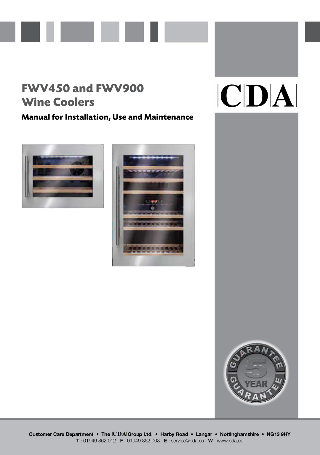 CDA manual FWV450 and FWV900 Wine Coolers 