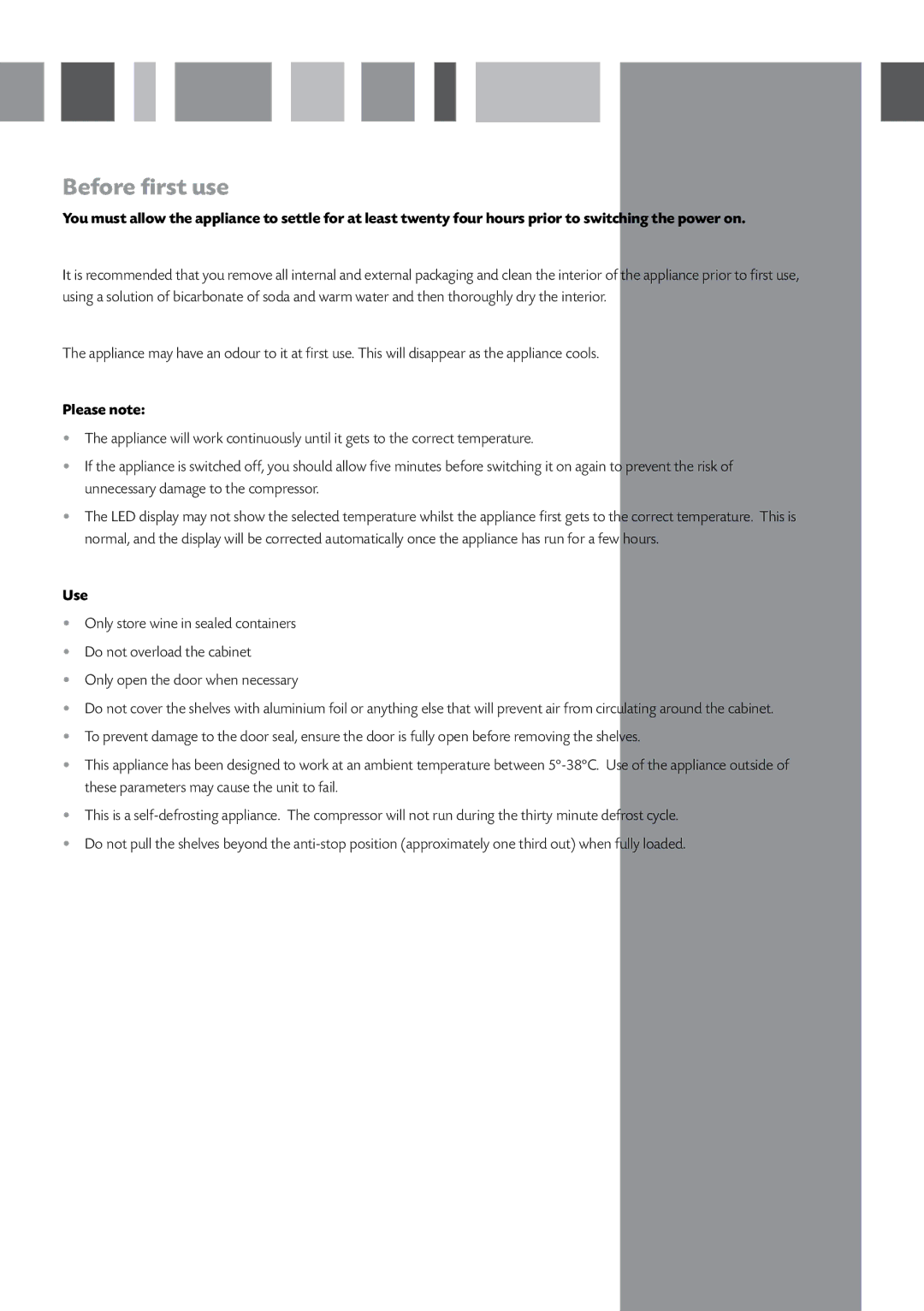 CDA FWV450, FWV900 manual Before first use, Please note, Use 