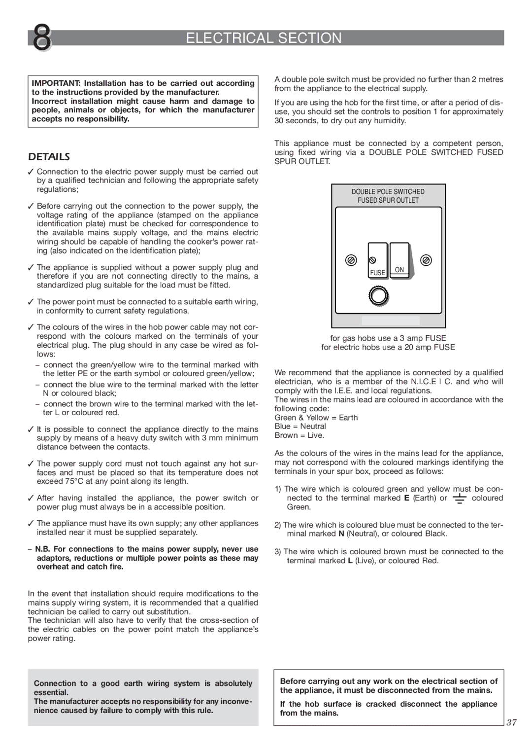 CDA HCC360 manual Electrical Section, Details 