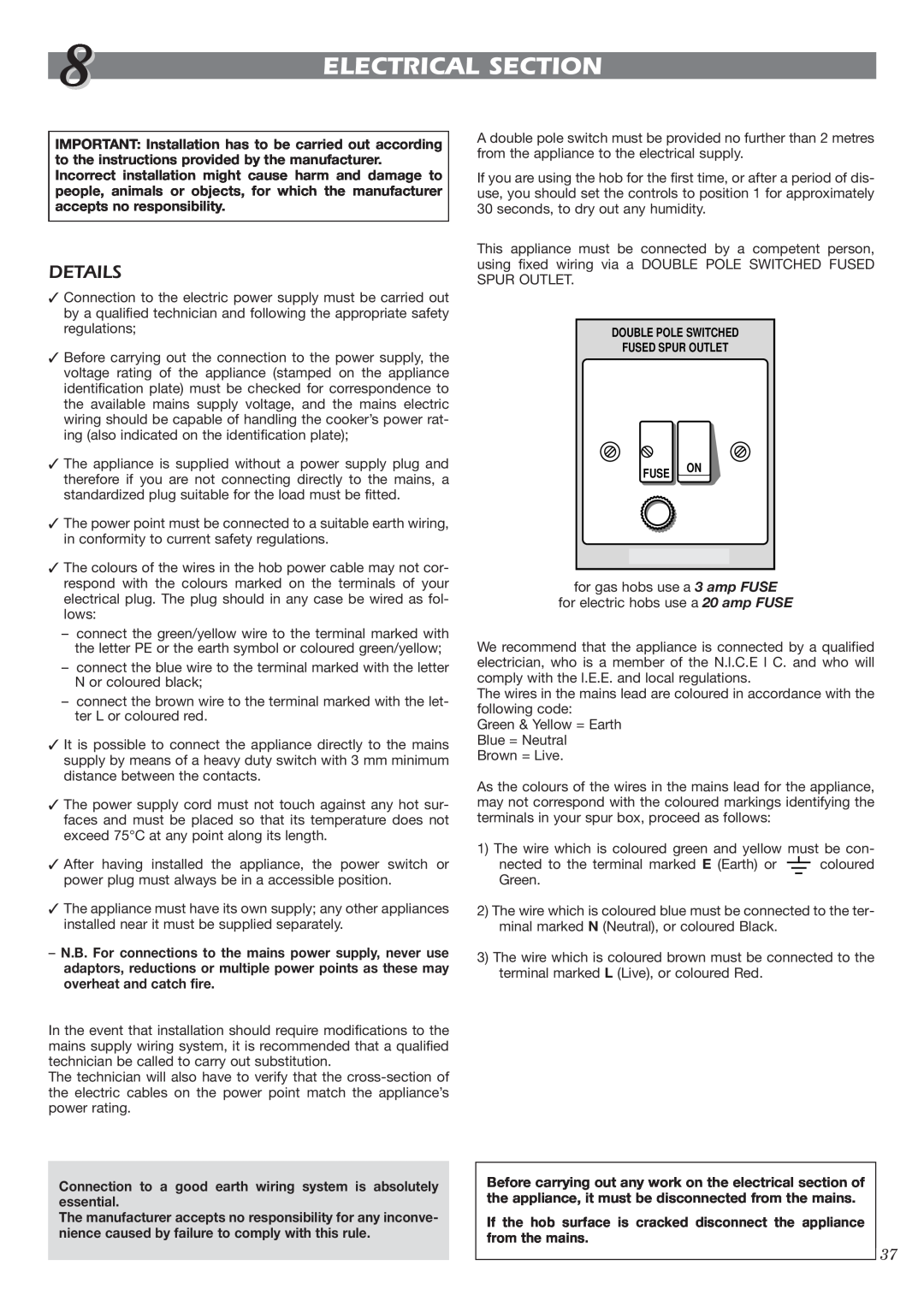CDA HCC360 manual Electrical Section, Details 