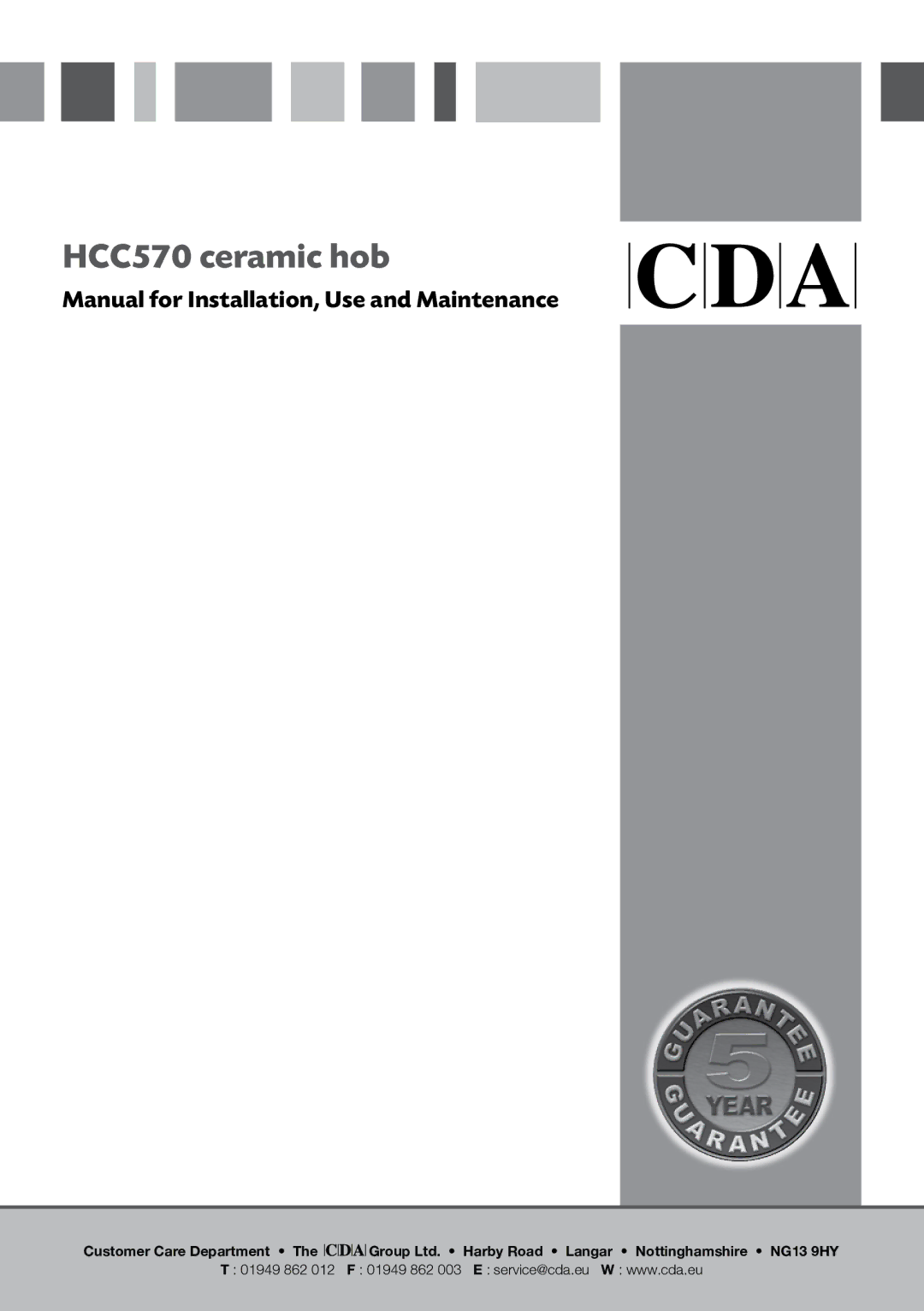 CDA manual HCC570 ceramic hob 