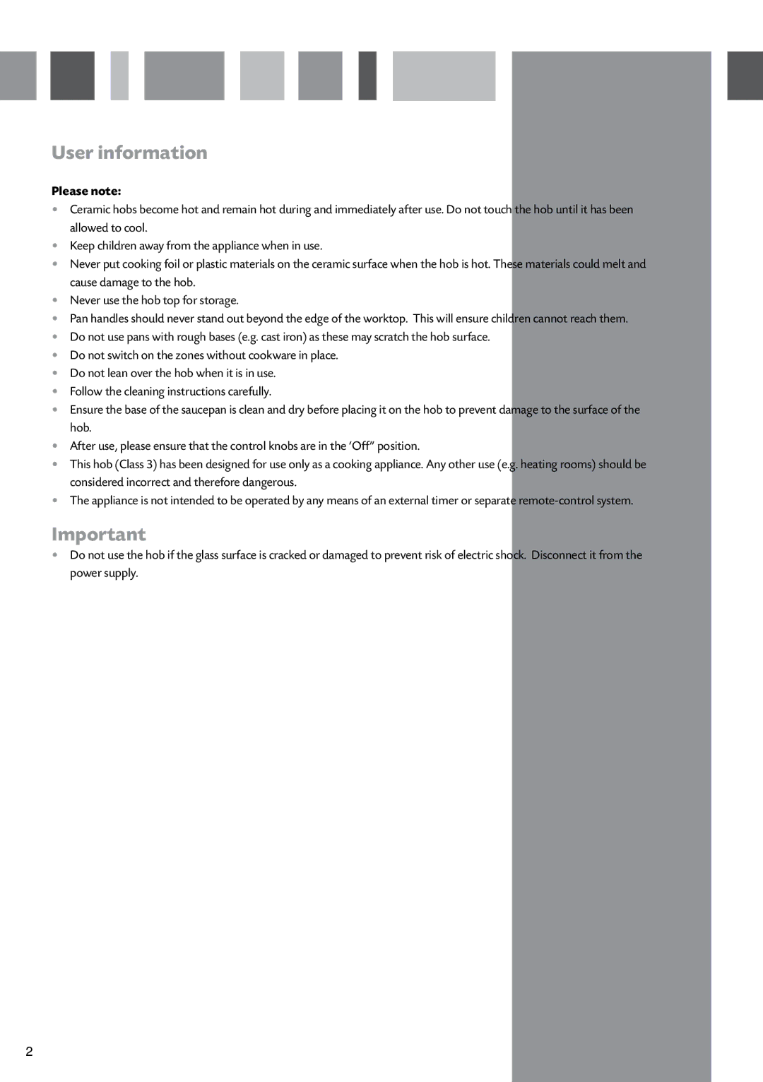 CDA HCC570 manual User information, Please note 