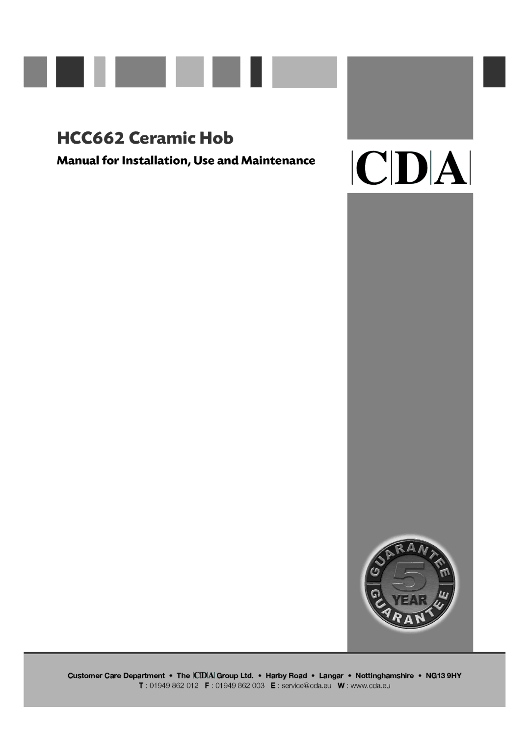 CDA manual HCC662 Ceramic Hob 