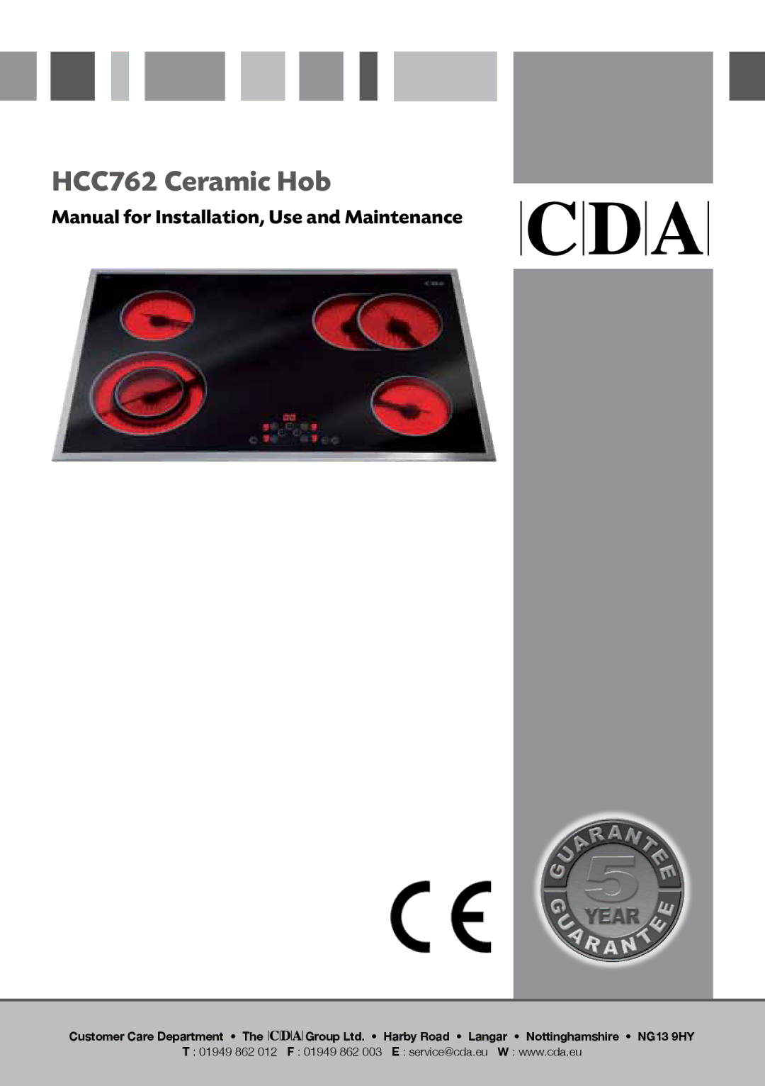 CDA manual HCC762 Ceramic Hob 