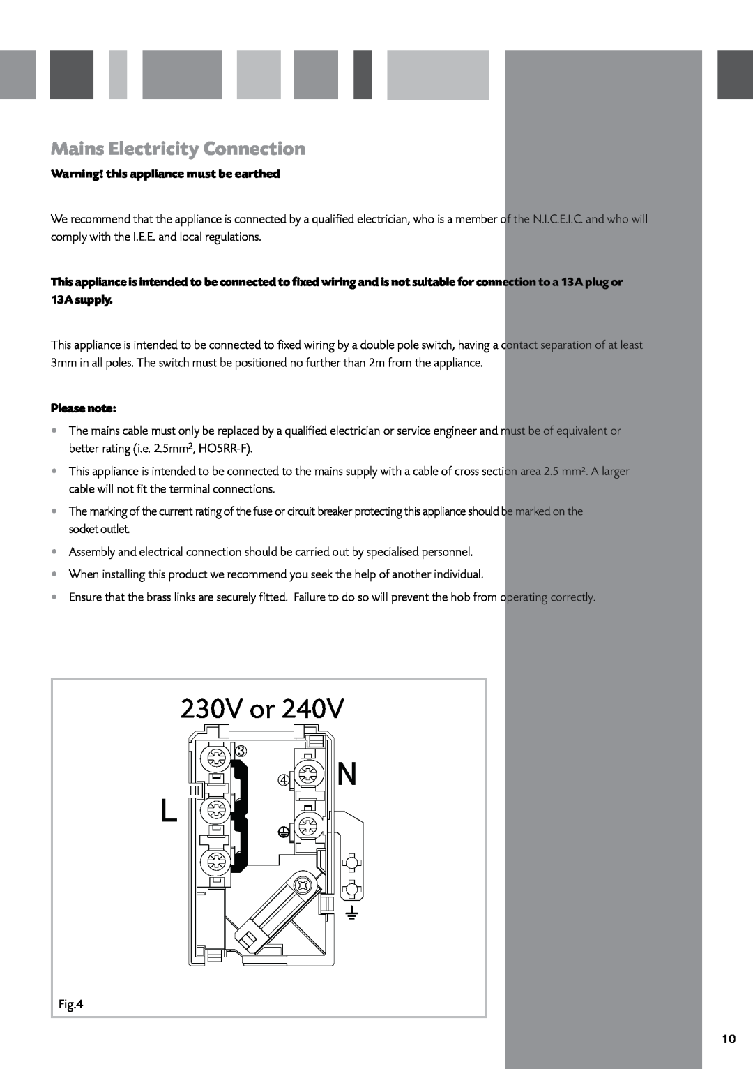 CDA HCC762 manual Mains Electricity Connection, Warning! this appliance must be earthed, 230V or, Please note 