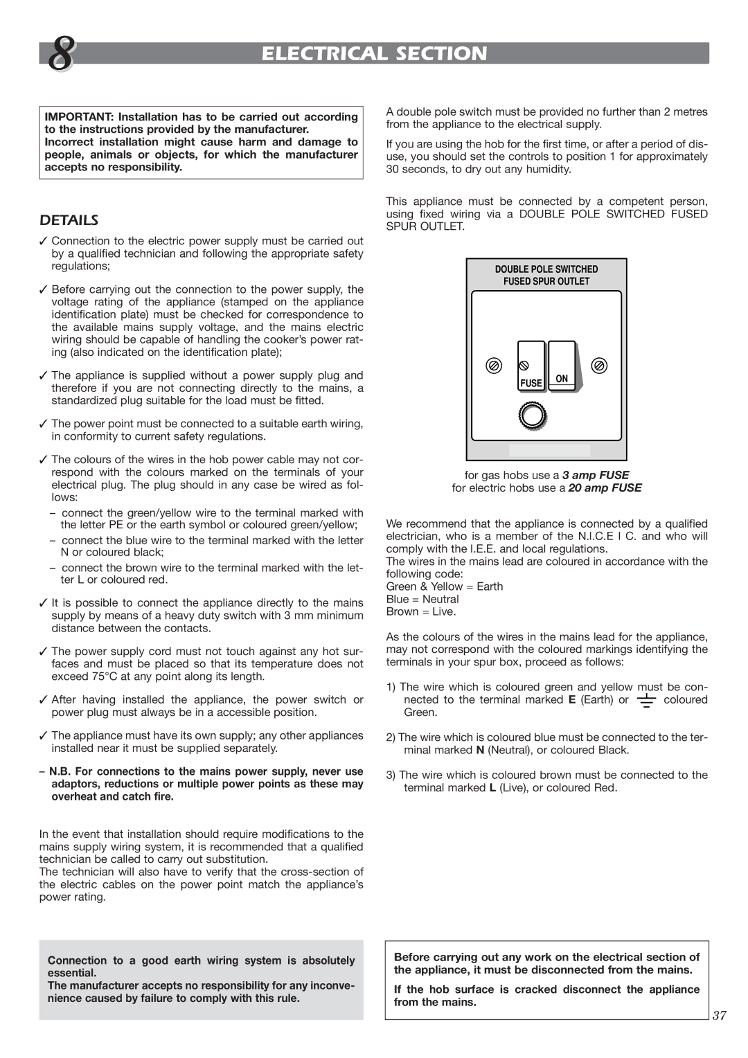 CDA HCE340 manual Electrical Section, Details 