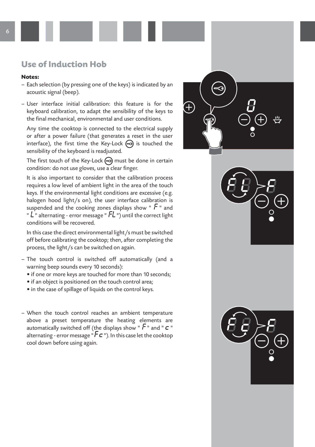 CDA HVN 32 manual Use of Induction Hob 