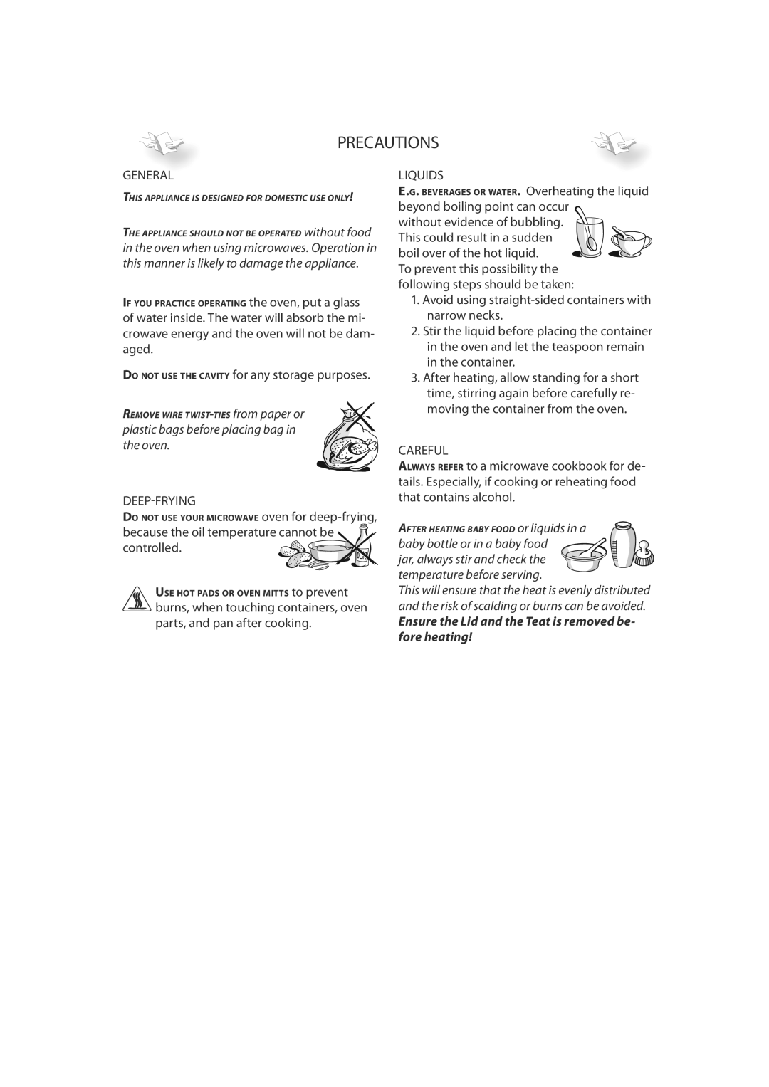 CDA MC60, MC50 manual General, Deepfrying, Careful 