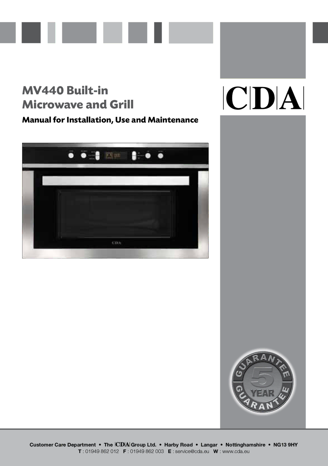 CDA manual MV440 Built-in Microwave and Grill 