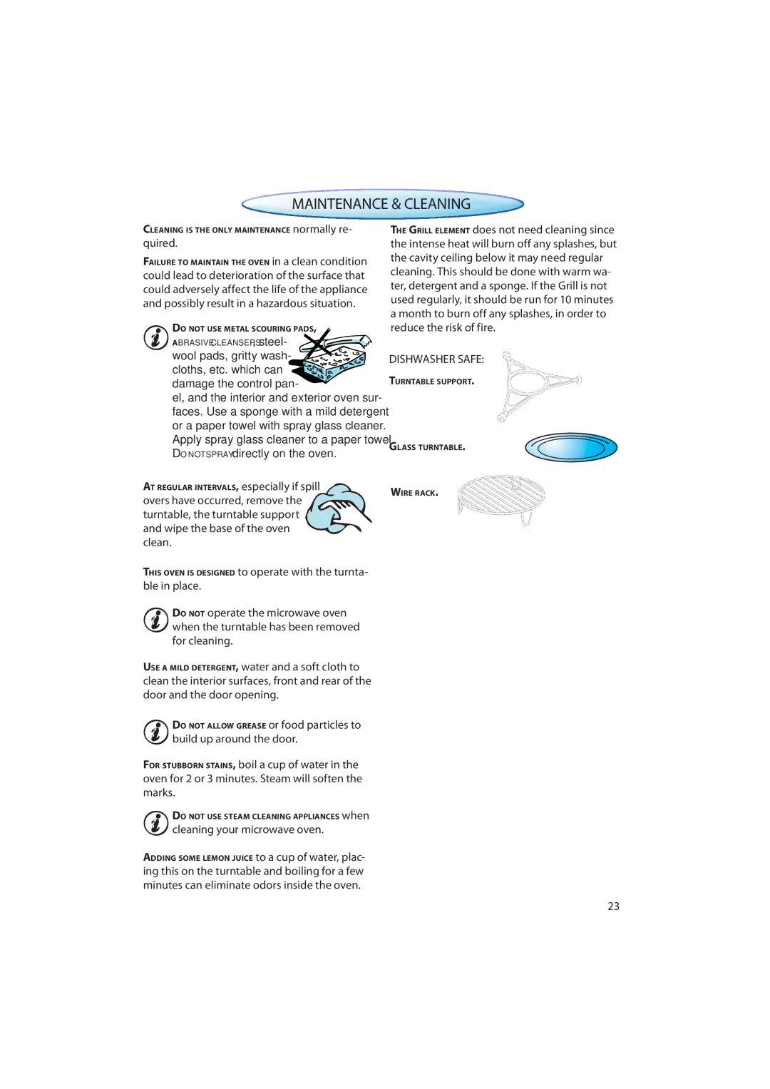 CDA MV440 manual Maintenance & Cleaning, Dishwasher Safe 