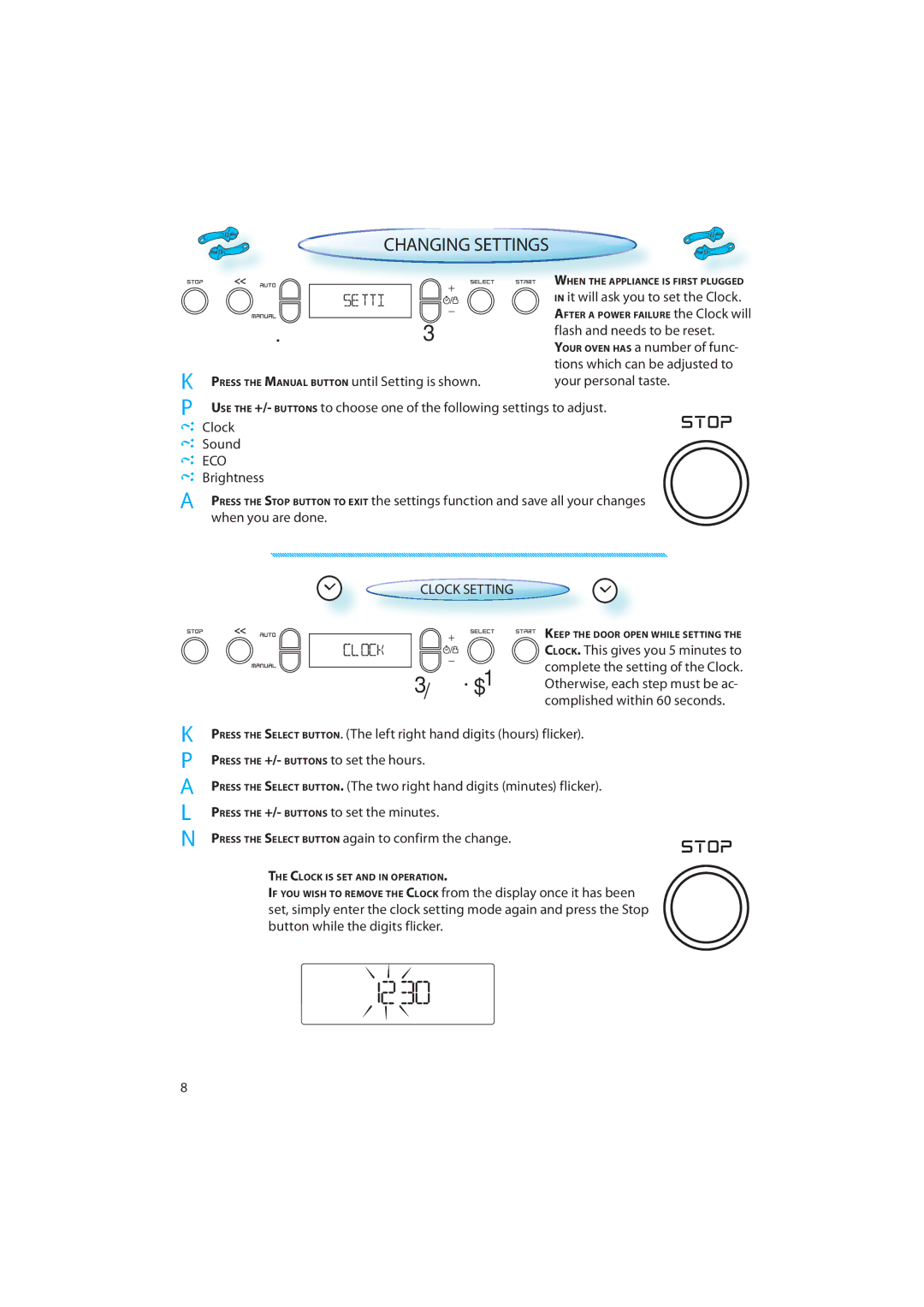 CDA MV440 manual    , Changing Settings, Clock Setting 