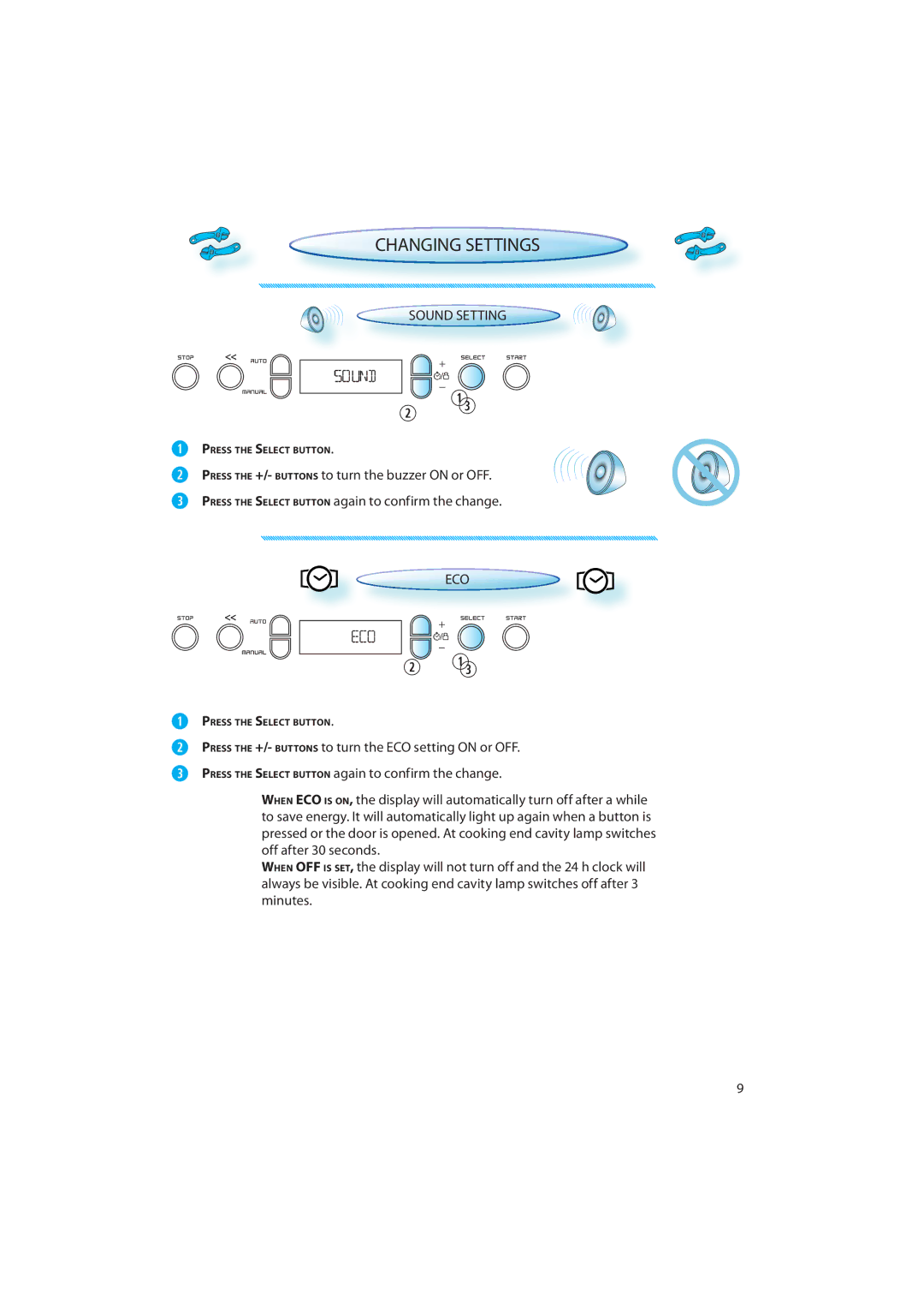 CDA MV440 manual  ,  , Sound Setting, Eco 