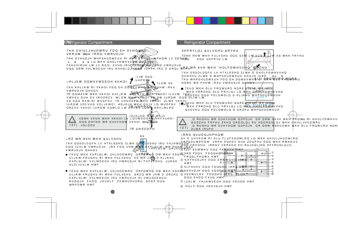 CDA PC85SC user manual About Refrigerator Compartment 