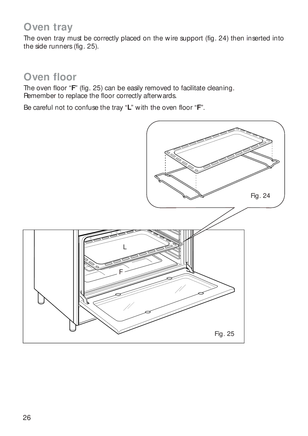 CDA RC 9000 installation instructions Oven tray 