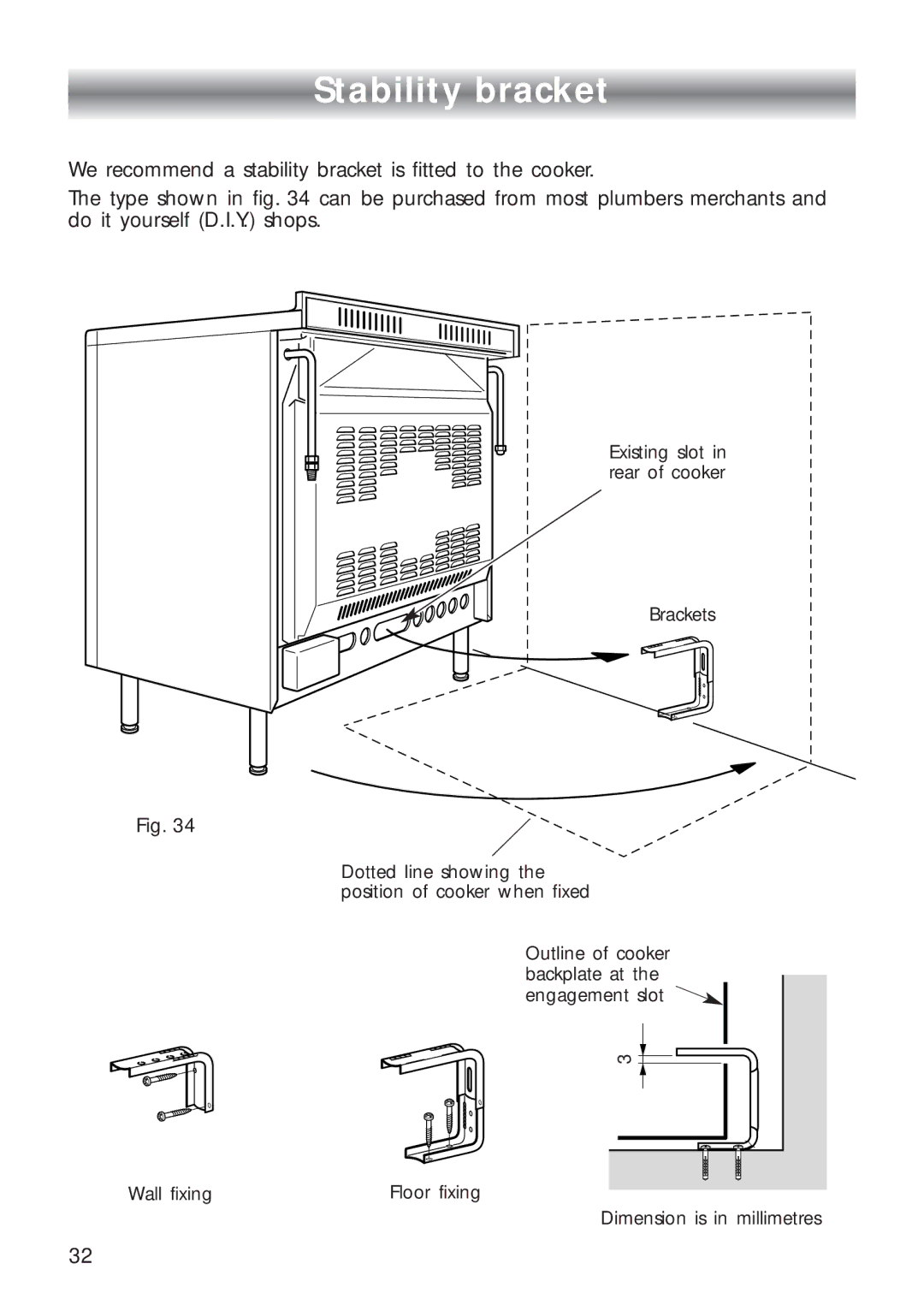 CDA RC 9000 installation instructions Stability bracket 