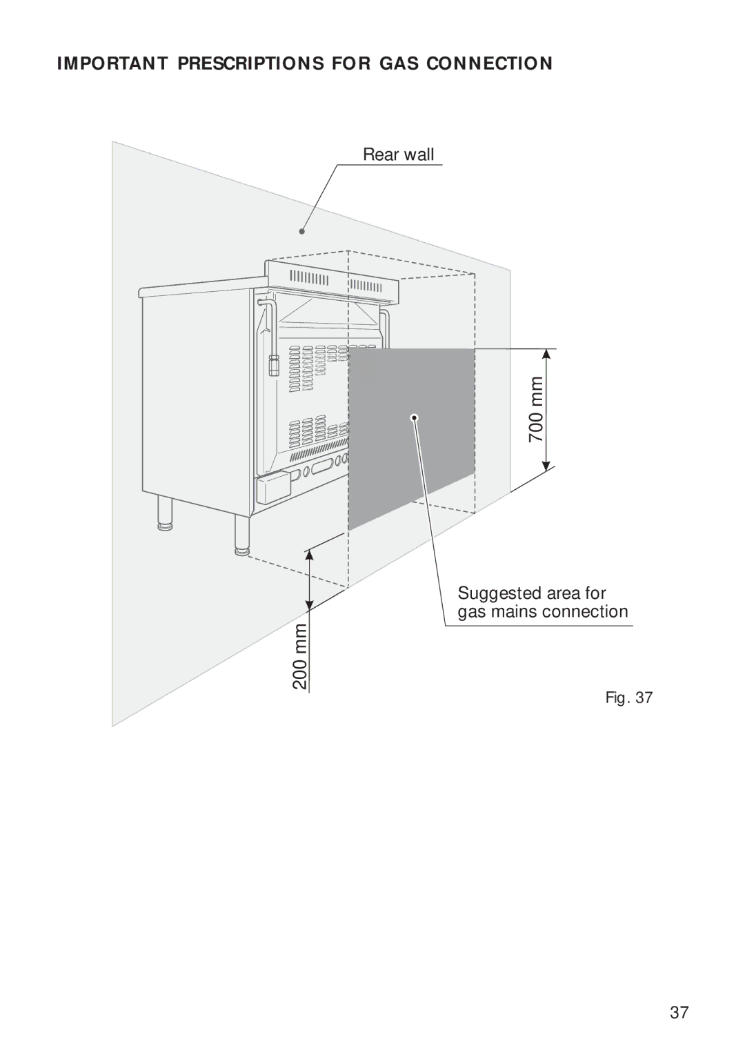 CDA RC 9000 installation instructions 200 mm 700 mm 