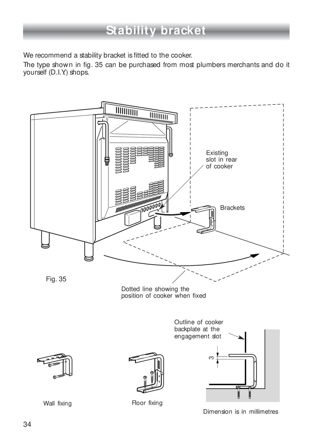 CDA RC 9020 installation instructions Stability bracket 