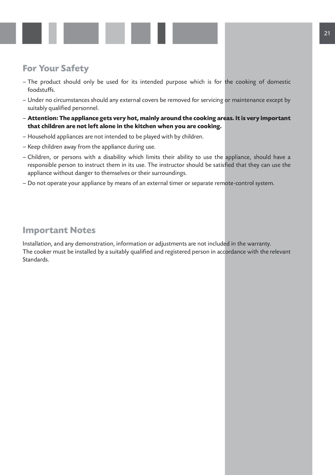 CDA RC 9021 manual For Your Safety, Important Notes 