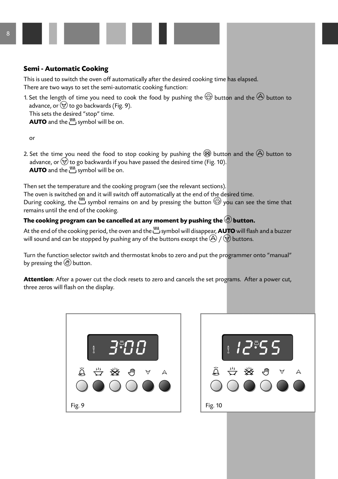 CDA RC 9021 manual Semi Automatic Cooking 