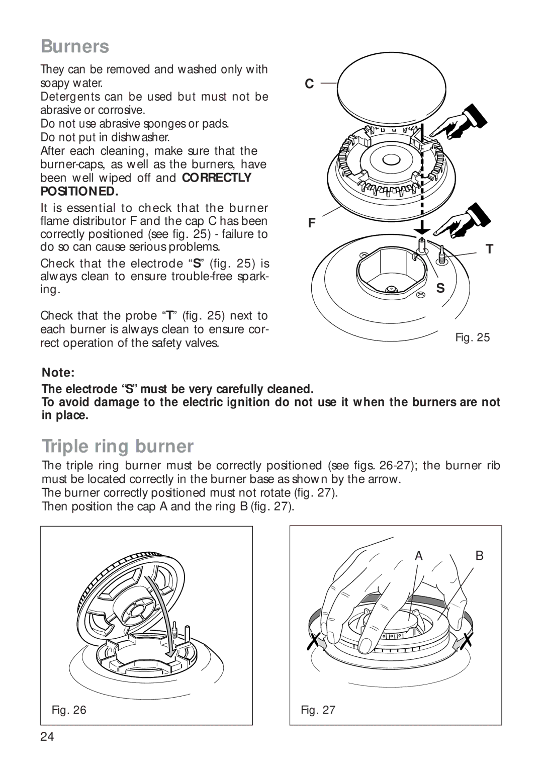 CDA RC9321 manual Burners, Triple ring burner 